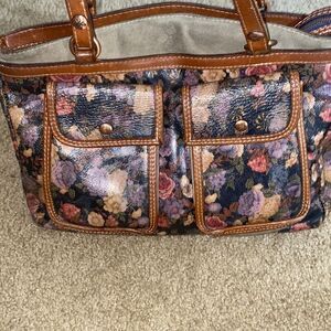 PATRICIA NASH FLORAL LEATHER TOTE